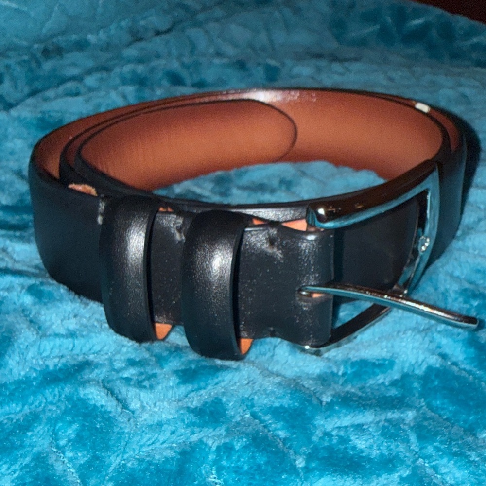 Will Leather Goods Men's Black Leather Belt - 38